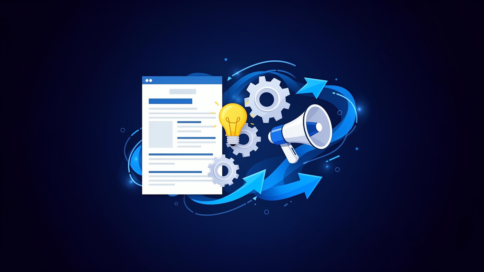 Marketing executive reviewing dashboards with SEO, CRM, and lead generation overlays