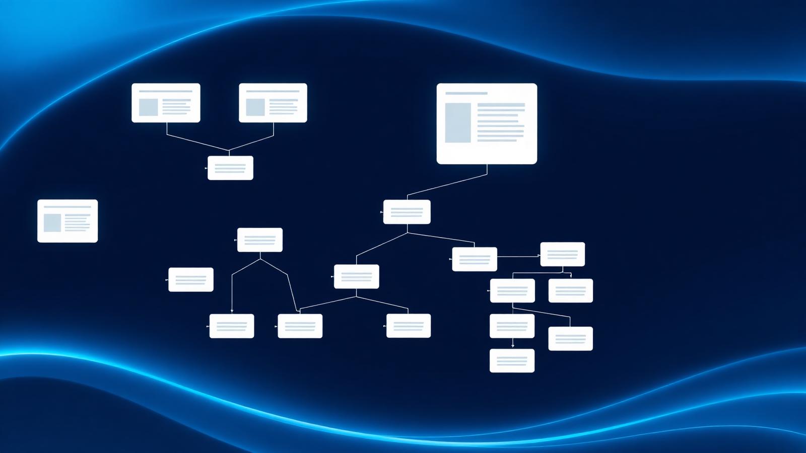 Website architecture sitemap diagram — hierarchical page structure and internal linking